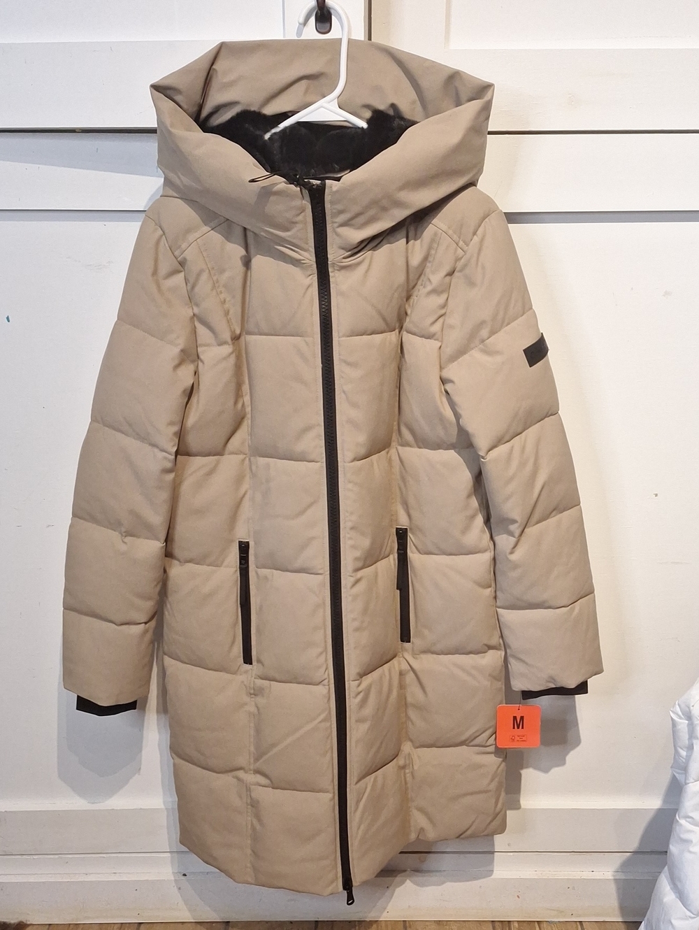 Calvin Klein Beige Long Puffer Coat